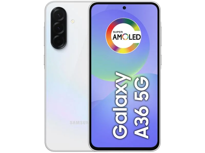 Smartphone Samsung Galaxy A36 128GB 5G 6GB RAM Branco 6,7" Câm. Tripla + Selfie 12MP