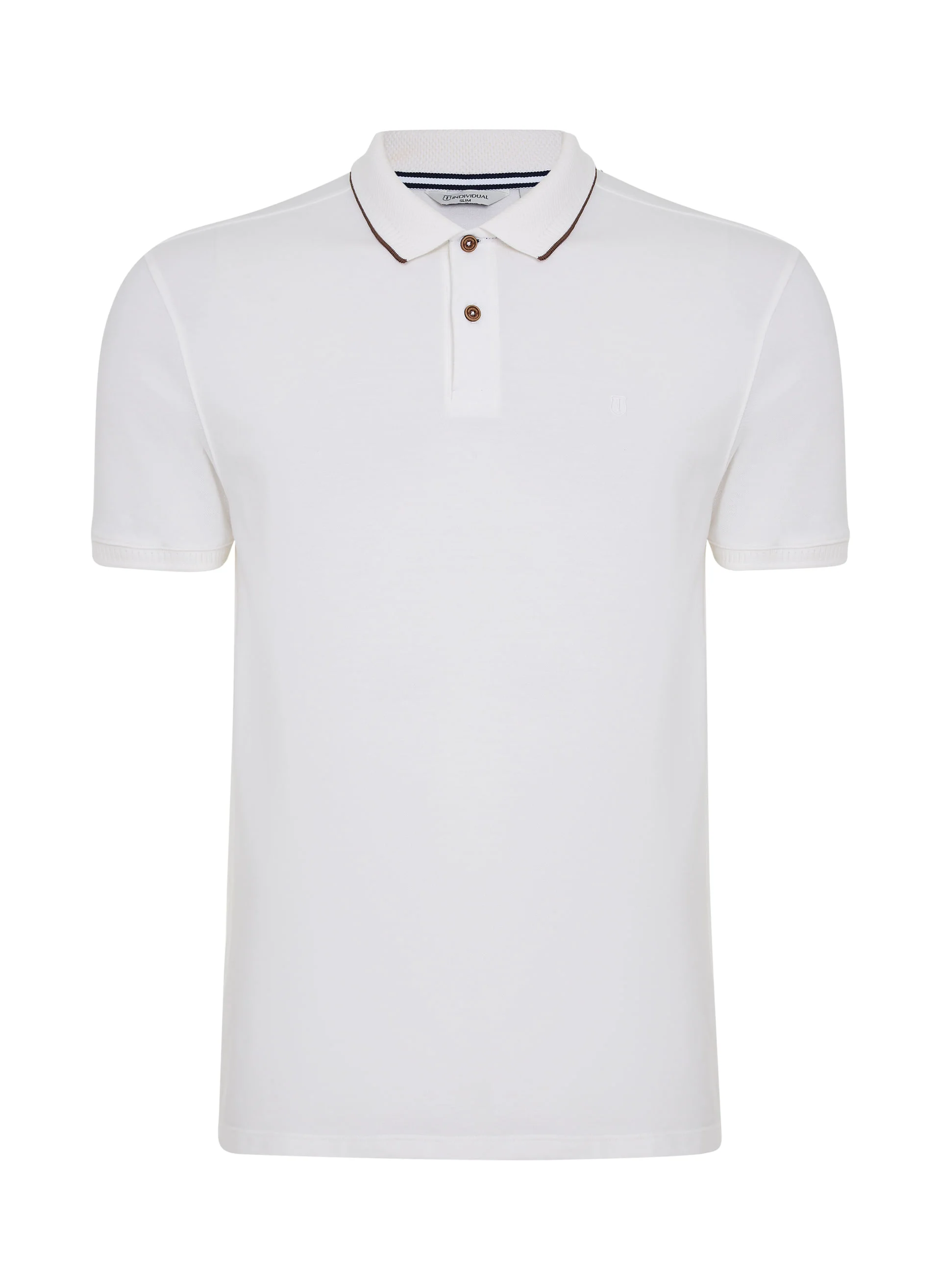 Polo Comfort Fit Piquet Gola Jacquard Masculina Individual