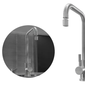 Torneira Monocomando Kitchen Pro Em Aço Inox Escovado Com Bic