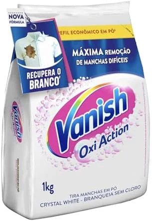 Tira Manchas Vanish em Pó Crystal White Oxi Action para roupas brancas Refil Econômico 1kg