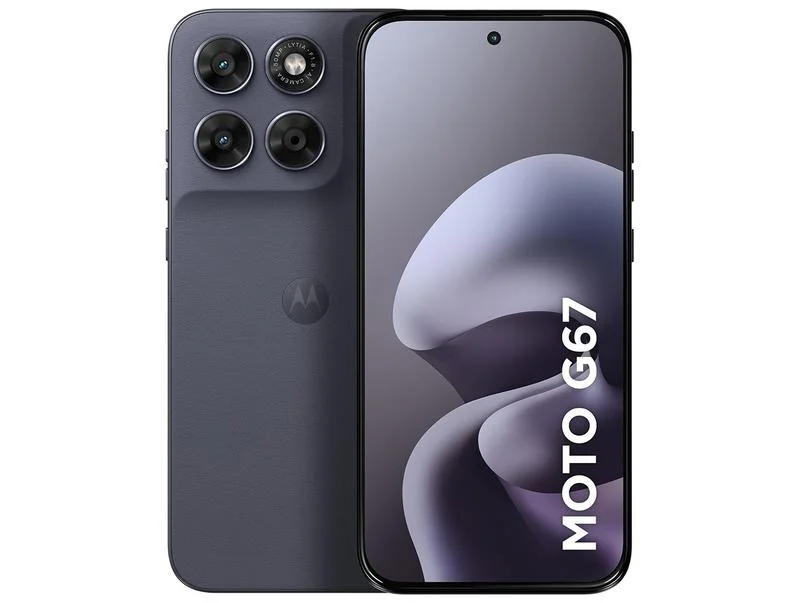 Smartphone Motorola Moto G67 256GB 5G 12GB RAM Chumbo 6,8" Câm. Tripla + Selfie 32MP
