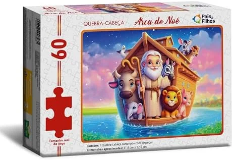 Pais & Filhos - Quebra-Cabeça Arca De Noé 60 Peças