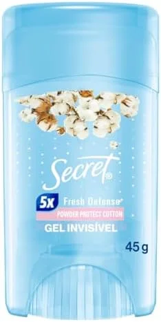 Secret Desodorante Antitranspirante em Gel Invisible Powder Protect Cotton 45 g