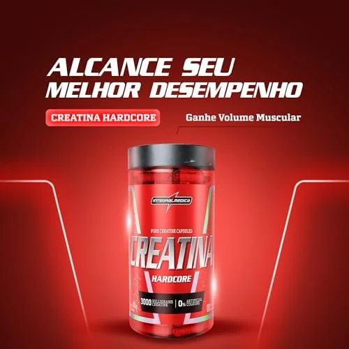 Integralmedica - Creatina em Cápsulas Hardcore - 100% Pura e Monohidratada - 120 Cápsulas