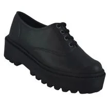 Mocassim Oxford Feminino Plataforma Salto médio Confortável Solado Sola Tratorado
