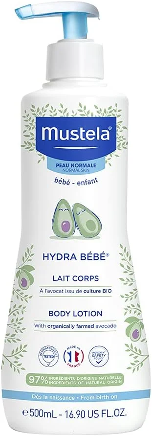 Mustela Hydra Bebê 300ml - Hidratante Infantil Corpo e Rosto - Feito com 97% de Ingredientes de Origem Natural e Hipoalergênico - Seguro Desde o Nascimento