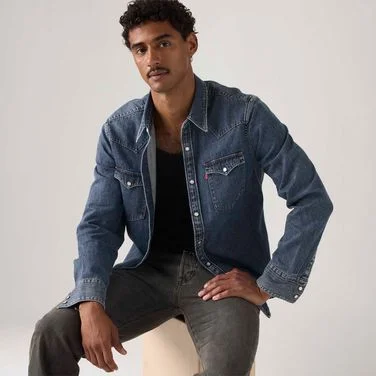 Camisa Jeans Levi's® Barstow Western Standard Lavagem Média