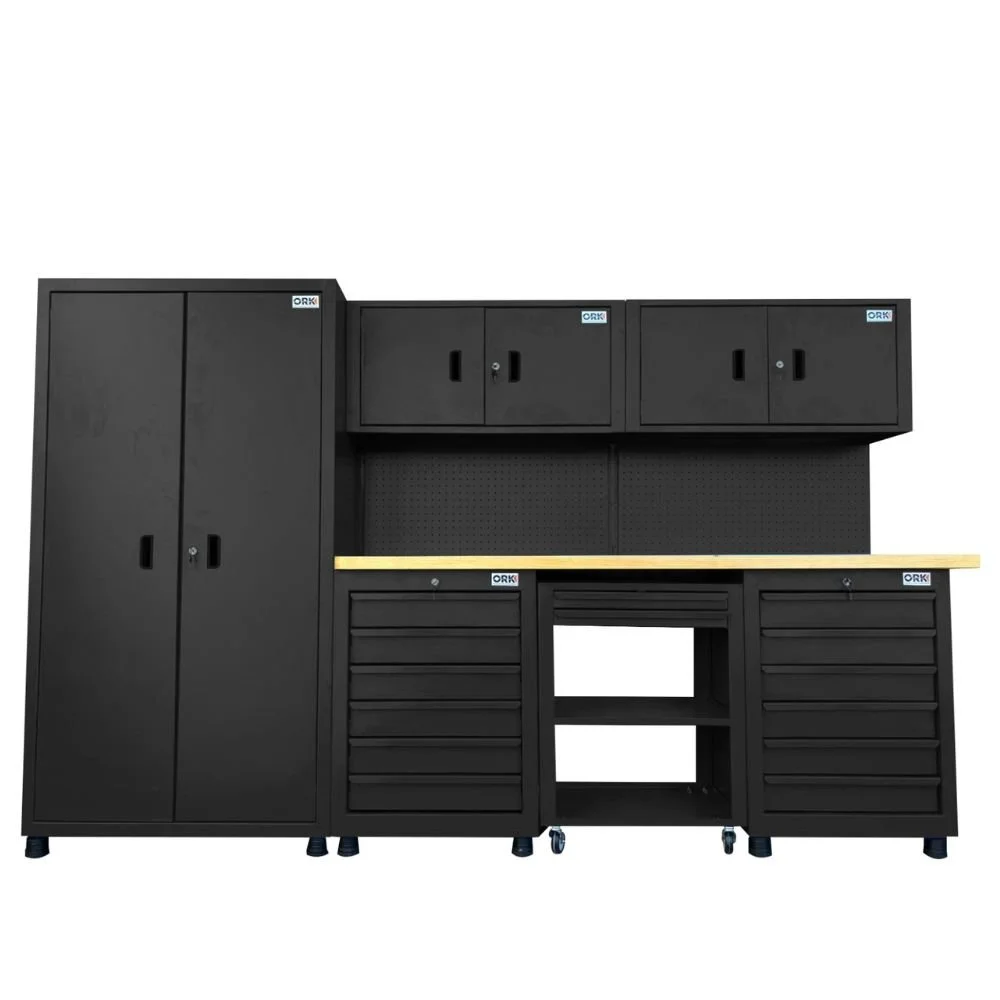 Armário Modulado para Oficina Preto Completo ORK-OFI-004P