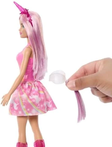 Barbie Fantasia Boneca Saia de Unicórnio de Sonho Rosa para crianças a partir de 3 anos