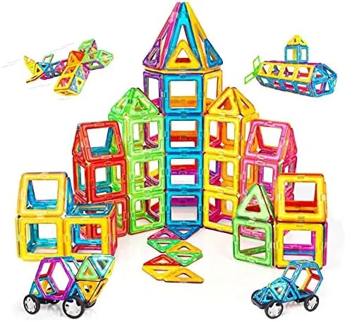 Brastoy Blocos de Montar Magnéticos Construção Infantil Brinquedo Educativo (120 Peças)