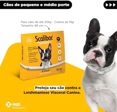 Scalibor® 19g - Coleira Antiparasitária contra mosquitos vetores da Leishmaniose - Cães porte médio 48cm - MSD Saúde Animal