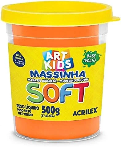 Acrilex Soft Massa de Modelar, Laranja, 500 g