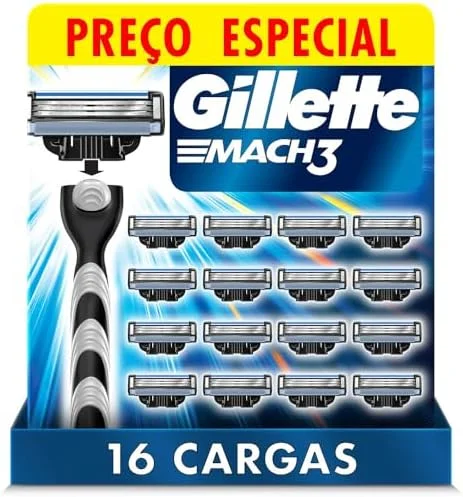 Gillette Mach3 - Refil Para Barbear, 16 Unidades