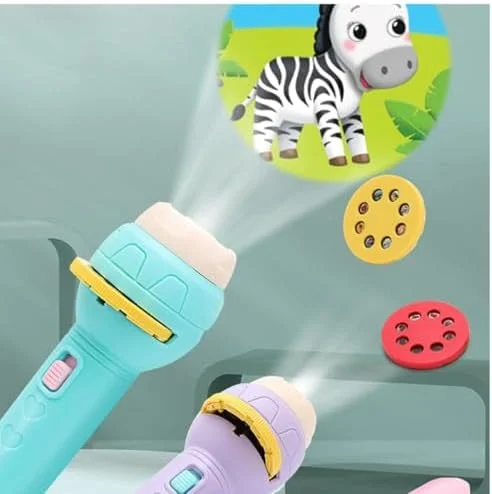 Lanterna Projetora Infantil com 3 Discos e 24 Imagens Sortidas – Brinquedo Educativo e Divertido - TYDA (AZUL)