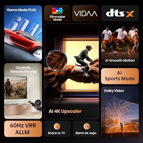 Hisense Smart TV 4K 55" Polegadas 55A6NV com Dolby Vision, HDR10, HLG, Dolby Gaming, Film Maker, DTS Virtual X, Compatibilidade Alexa e Google Home