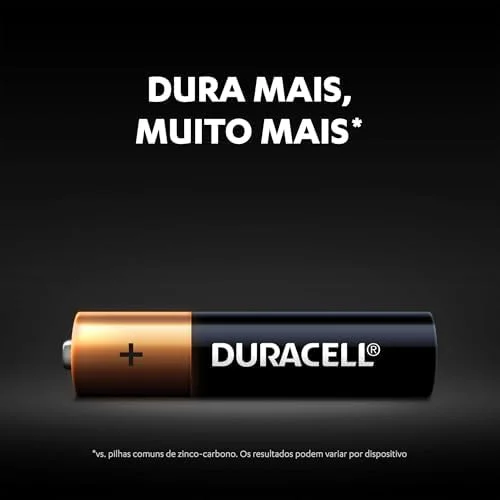 Duracell Pilhas Alcalinas AAA Palito Pack 24 Unidades – Dura Mais - Ideal para Controle de Videogame e Brinquedos
