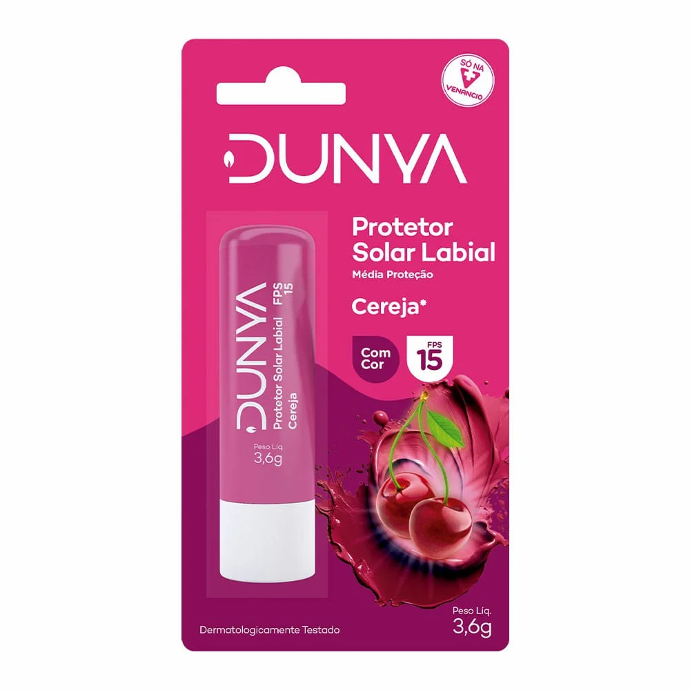 Protetor Solar Labial Dunya FPS15 Cereja 3,6g