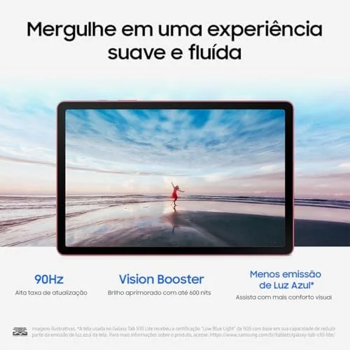 Galaxy Tab S10 Lite, 128GB, Tela 10.9", WIFI, Vermelho