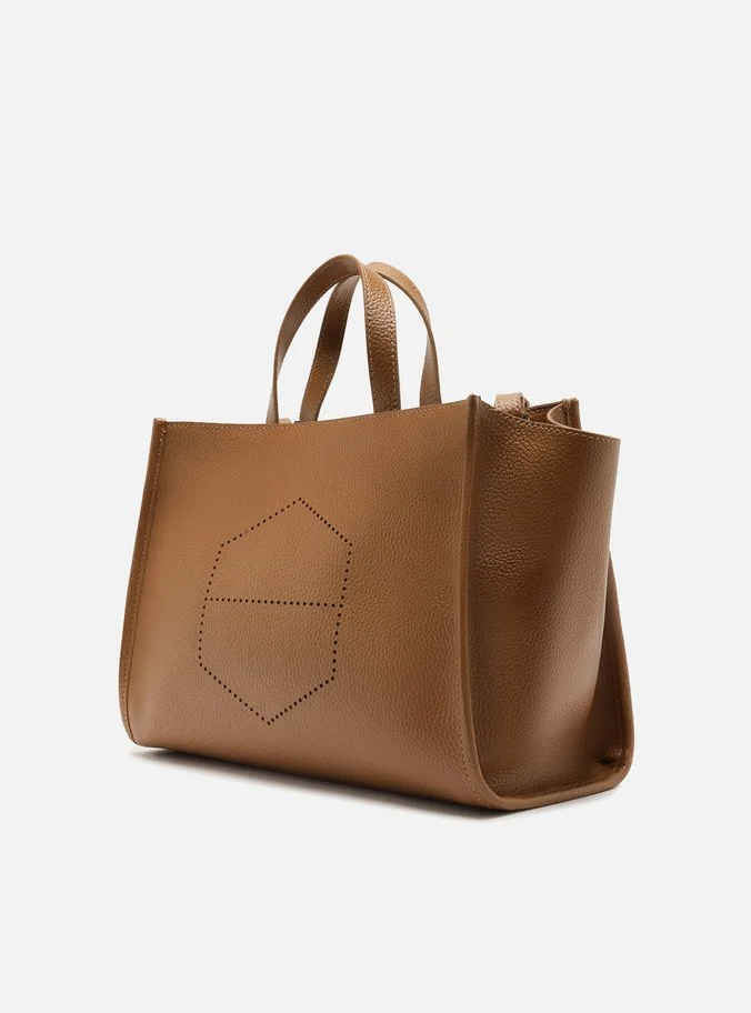 Bolsa Tote Preta Grande Logo Perfurado
