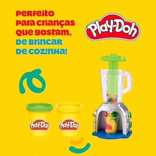 Play-Doh, Massinha de Modelar Infantil, Smoothies Coloridos - Conjunto de Brinquedo com Liquidificador de Brinquedo, Acessórios e 5 Potes - A partir de 3 Anos