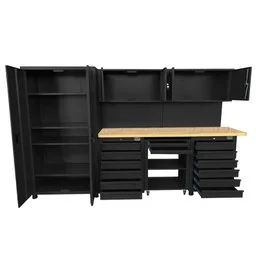 Armário Modulado para Oficina Preto Completo ORK-OFI-004P
