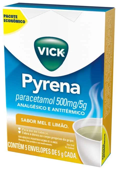 Vick Pyrena Sabor Mel E Limão 5 Envelopes de 5g