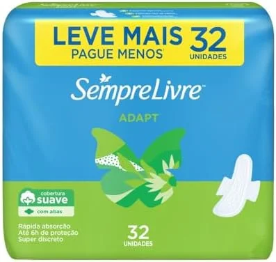 Sempre Livre Absorvente Externo Com Abas Suave, 32un