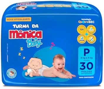 Fralda Turma da Mônica Baby Jumbo P 30 Unidades