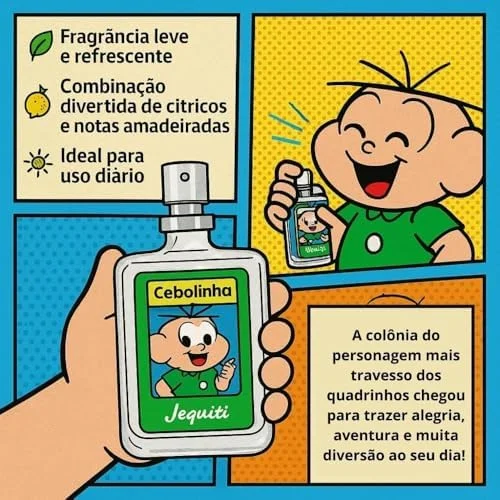 Colônia desodorante masculino teen Cebolinha Turma da Mônica 25ml em spray Jequiti