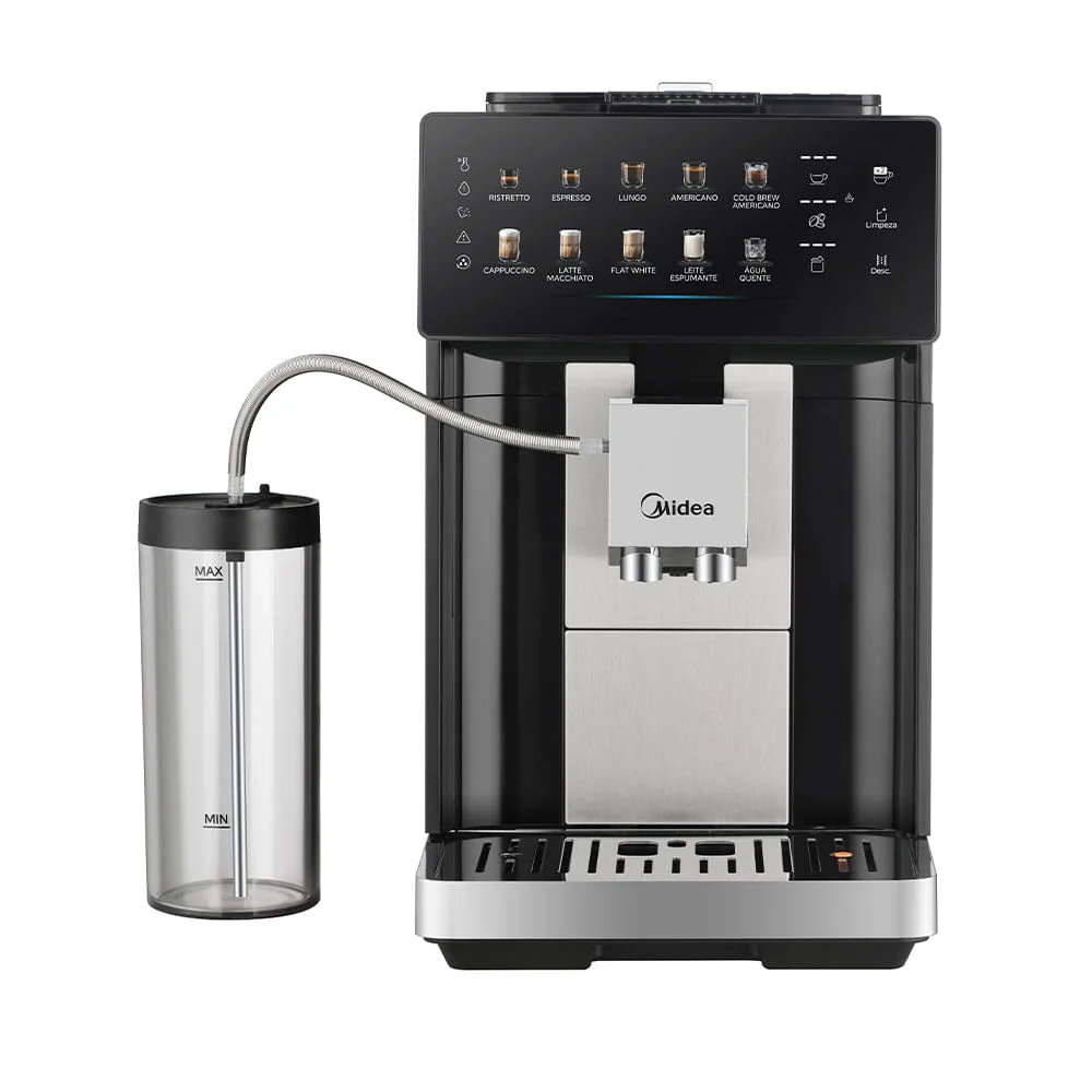 Cafeteira Midea Espresso Automática com 8 Opções de Cafés Série Pro Aço Escovado - CFA15P