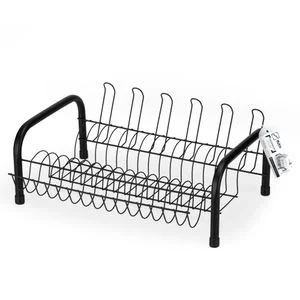 Escorredor de Louça Pratik 12 Pratos Aço Black com Porta Copos 2544 - Arthi