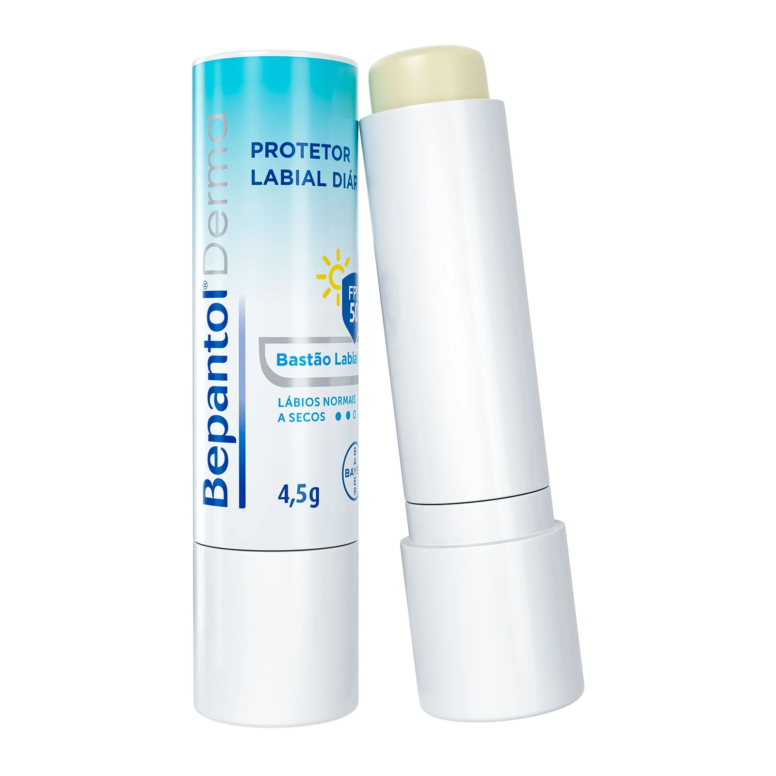 Bepantol Derma Protetor Labial Diário para Lábios Normais a Secos Hidratante Labial FPS 50 4,5g