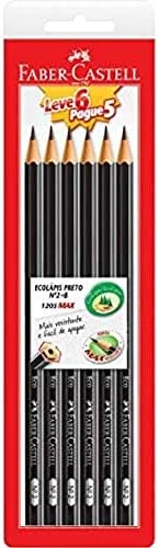 Lapis Preto Sextavado 2=HB, Faber-Castell, EcoLápis, 1205 Max, SM/1205SL6P5, 6 Unidades