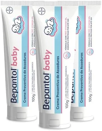 Kit 3 Cremes Pomadas de Assaduras Vit B5 com 100g cada, Total 300g - Bepantol Baby