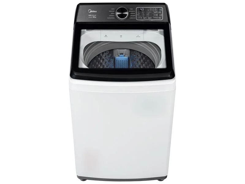 Lavadora de Roupas Midea 12kg Wave Impeller 10 Programas MAV04W120/WKBR04 Branca Aço Inox