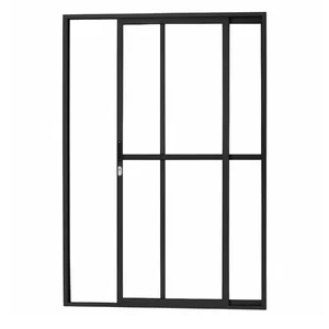 Foto de Porta Sacada De Aluminio Preto 2 Folhas Linha 25 Com Fechadur