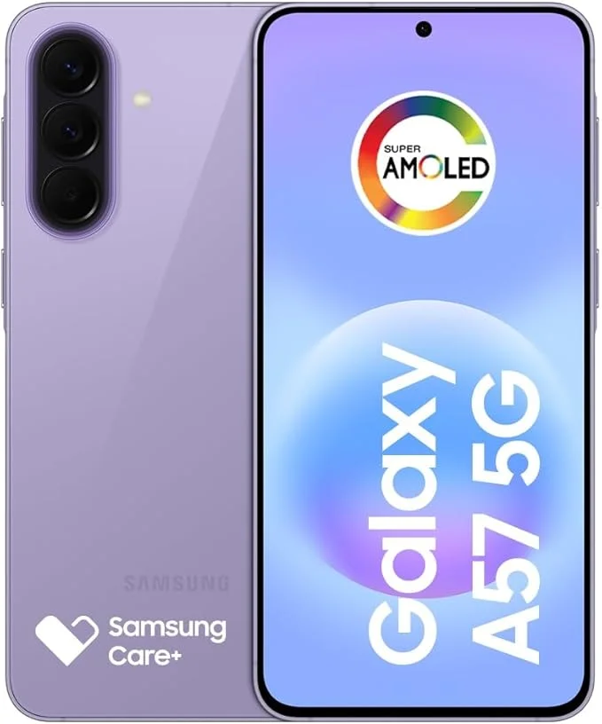 Celular Samsung Galaxy A57 5G 128GB, 8GB RAM, Câmera Tripla de até 50MP OIS, Selfie de 12MP Video HDR, IP68, Tela Super AMOLED 6.7", NFC, Recursos AI, Até 6 Atualizações de Android e Segurança (Lilás)