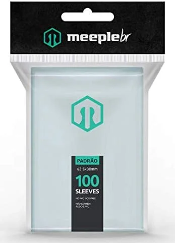MeepleBR Sleeves - PADRÃO (63,5x88mm), 100 Unidades, TCG, Plástico para Proteção de Cartas