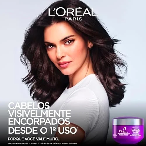 Elseve Collagen Lifter Máscara de Tratamento Condicionante Efeito Teia Para Resgate de Massa com Peptídeos de Colágeno Reconstrói a Fibra e Dá Volume por 72h 300g
