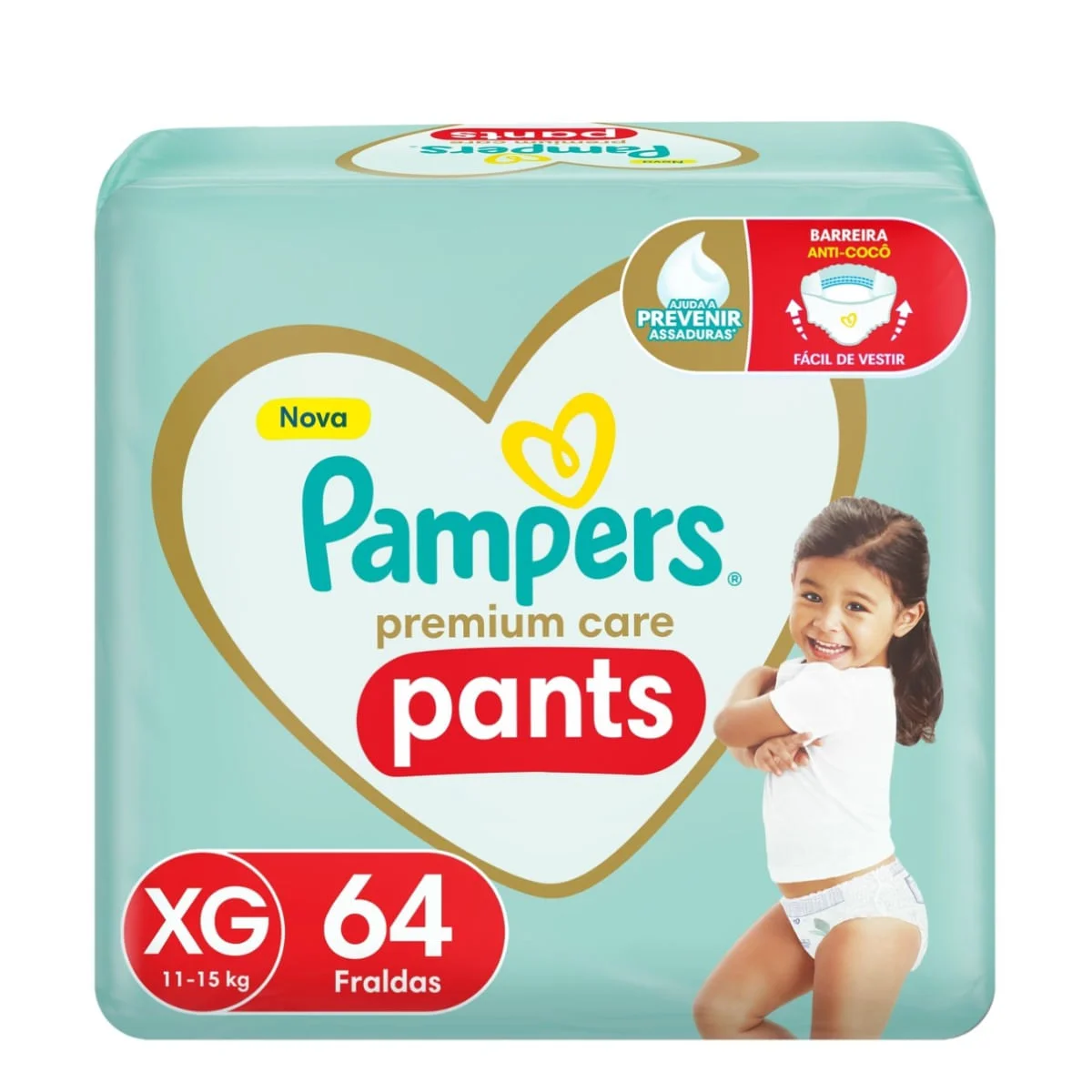 Fralda Pampers Pants Premium Care XG 64 unidades
