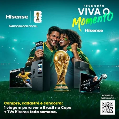 Hisense Smart TV 4K 55" Polegadas 55A6NV com Dolby Vision, HDR10, HLG, Dolby Gaming, Film Maker, DTS Virtual X, Compatibilidade Alexa e Google Home