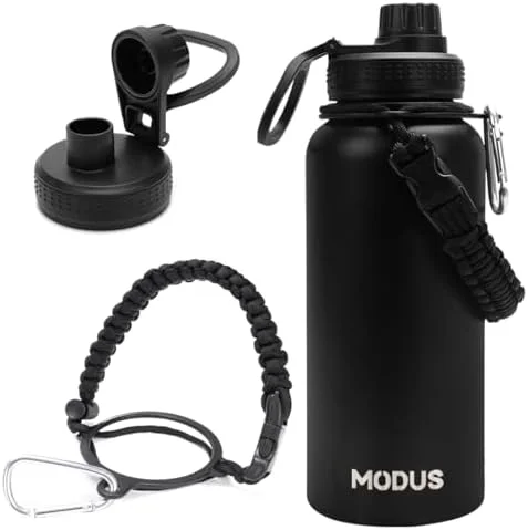 Garrafa Térmica De Água Isolada 950ml De Aço Inox Com Alça