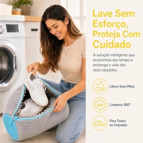 Kit 2 Saco para Lavar Tênis para Calçados (Cinza)