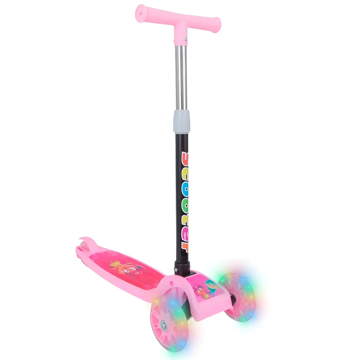 Patinete Infantil 3 Rodas Com Led Dobrável - Mega Compras