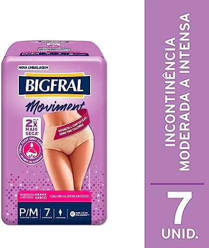 Roupa Íntima Bigfral Moviment Feminina P/M 7 Unidades