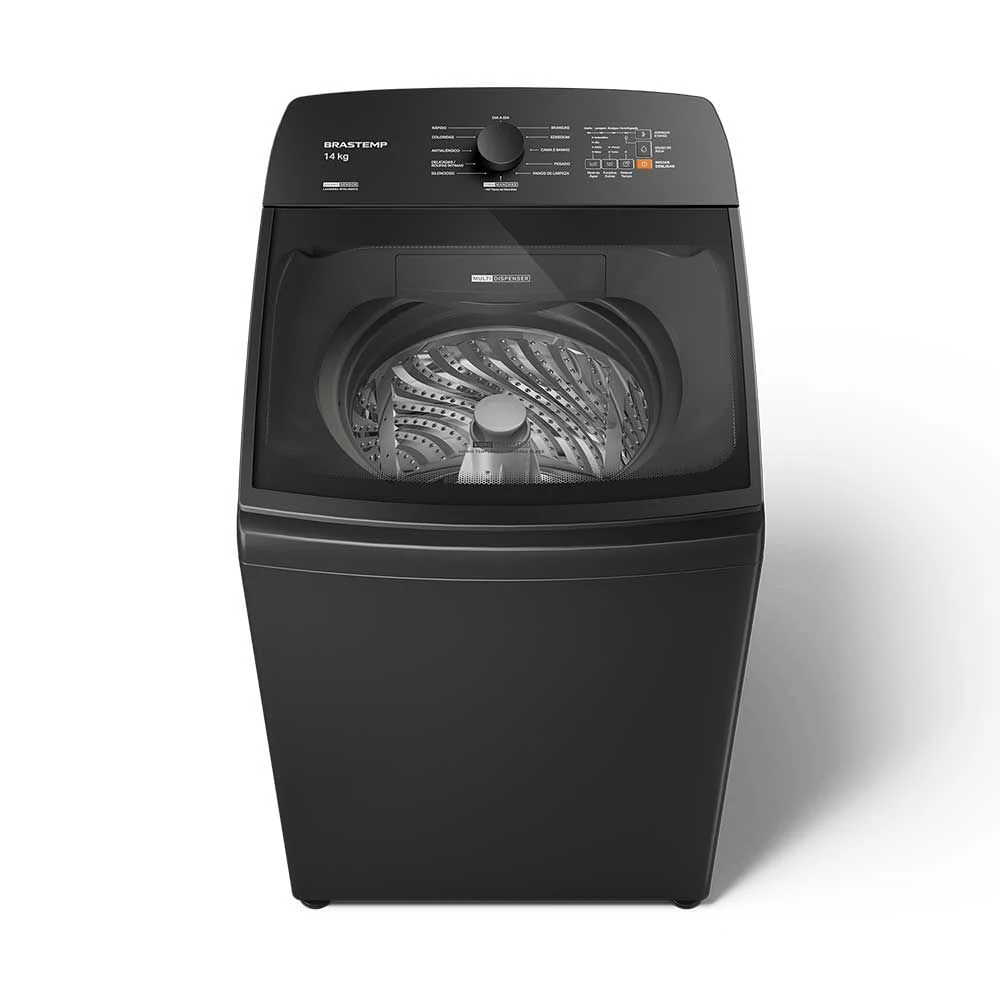 Lavadora de Roupas Brastemp 14Kg Cinza Platinum com 12 Programas de Lavagem com Smart Sensor - BWJ14A9