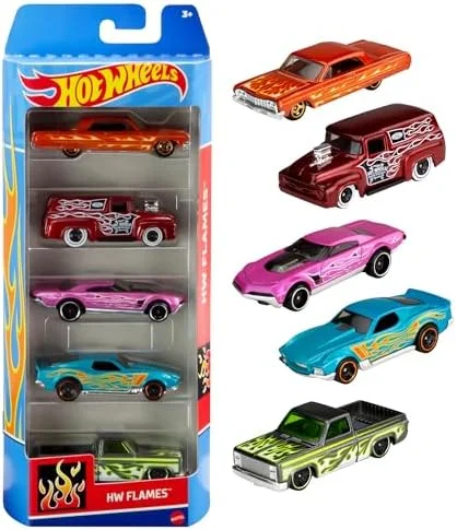 Pacote 5 Carros Sortidos, Hot Wheels, Mattel, Multicor - não é possível escolher as cores