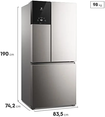 Geladeira Electrolux Frost Free Inverter 590L AutoSense 3 Portas Cor Inox Look (IM8S) - 127V