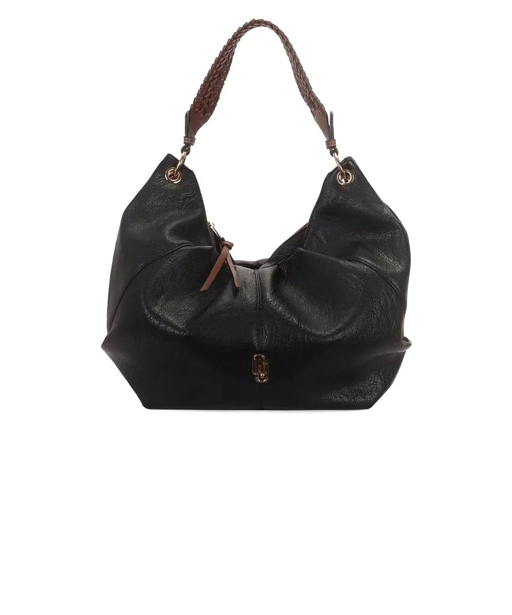 Bolsa Hobo Wj Grande Alça Trançada Preto