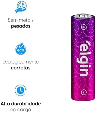 Carregador de Pilhas e Baterias USB com 2 Pilhas AA 1500mAh recarregáveis